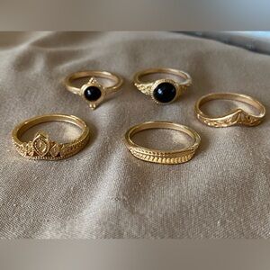 Collection of gold plated midi rings.